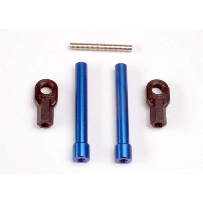 Bellcrank posts, aluminum (2)/ steering link threaded rod (3x25m) - TRAXXAS